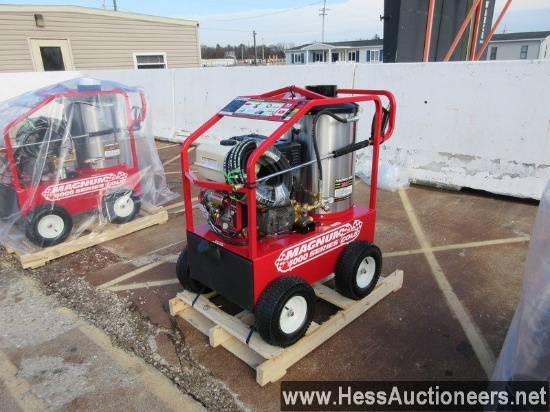 2021 magnum gold 4000 series hot water pressure washer, self contained unit
