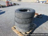 4 - 275/80r22. 5 drive tires, stock # 55238