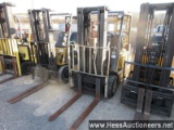 1997 yale glc050 forklift, yale 4 cyl eng, 9097 hrs, 5000 lb, 21x7x15 cushi