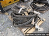 Six sections of 2" discharge hose with cam lok fittings, various lengt