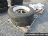 2 - 285/75r24. 5 tires on wheels, stock # 55879