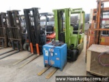 1989 clark tm15s forklift, 36 volts, 9164 hours, electric, 18 x 7 x 12 1/8
