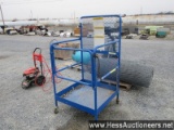 Work platform on rollers, 36" w x 36" l x 70" h, stock # 557