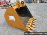 Cat 3' bucket with teeth, fits 580 backhoe, stock # 54790