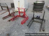4 tire dollies and 3 jacks described as follows: lincoln tire dolly & j