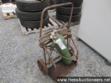Torch cart with oxygen tank, 19" l x 29" w x 46" h, steel fr