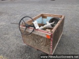 Crate of 1939 chevy truck parts, steering gear, drive axle, steering column