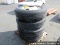 4 USED 11R24.5 TIRES ON BUDD WHEELS, STOCK # 57528