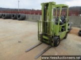 CLARK GPS15 FORKLIFT, 4 CYL, 3353 HOURS, LP GAS, 21 X 8 X 9 AIR TIRES, S/SH