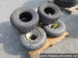 6 USED 10" ATV TIRES AND WHEELS, VARIOUS SIZES, STOCK # 57535