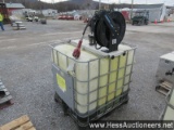 300 GALLON TOTE WITH PISTON PUMP, DIGITAL READ OUT, 50' HOSE REEL, STOCK #