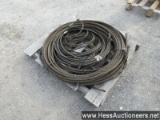SKID OF VARIOUS SIZE STEEL CABLES, STOCK # 58319