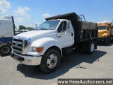 2005 FORD F750 S/A STEEL DUMP TRUCK, 57638 MILES ON ODO, 31000 GVW, CAT C7