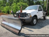 2004 FORD F250 PLOW PICKUP, TITLE DELAY, 186904 MILES ON ODO, 8800 GVW, FOR