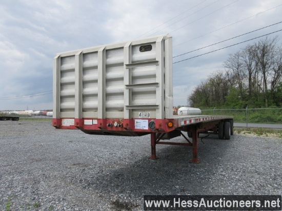 2006 GREAT DANE 49' FLATBED TRAILER, 52000 GVW, HENDRICKSON AIR SPREAD, 11R