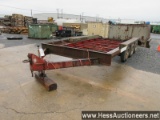 HOMEMADE TRI AXLE FLATBED TRAILER, LEAF SPRING SUSP, 7-14.5 ON STEEL WHEELS