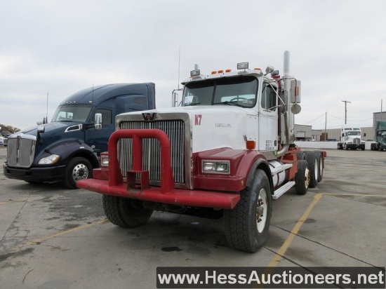 1997 WESTERN STAR 4900 TRI-AXLE DAYCAB,HESS REPORT IN PHOTOS, 776343 MILES