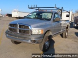 2004 DODGE RAM 3500 4WD PICKUP, 112823 MILES ON OD, GVW 8650, CHRYSLER HEMI