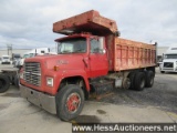 1987 FORD L9000 TRI-AXLE DUMP TRUCK, 549935 MILES ON OD, 58000 GVW, CUMMINS
