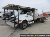 2013 FORD F750 FLATBED TRUCK, 117241 MILES ON OD,  25999 GVW, CUMMINS ENG,