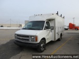 2002 CHEVROLET UTILITY TRUCK, CUTAWAY WITH 12', RECONSTRUCTED TITLE, 3/4 TO