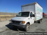 2003 FORD E450 16' BOX TRUCK, 205067 MILES ON ODO, 14050 GVW, FORD TURBO PO