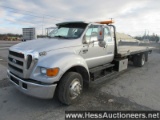 2005 FORD F650 ROLLOFF TRUCK, TITLE DELAY, 117040 MILES ON OD, 26000 GVW, C