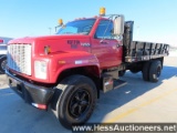 1990 GMC TOPKICK FLATBED S/A STEEL DUMP TRUCK, 111222 MILES ON OD, CAT 3116