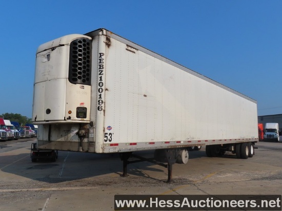 2008 UTILITY 53' REEFER TRAILER, 65000 GVW, T/A, AIR SUSP, 295/75R22.5 ON S