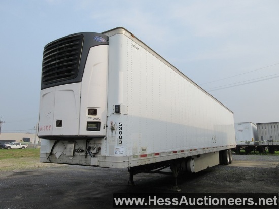 2009 WABASH 53' REEFER TRAILER, T/A, AIR SUSP, 295/75R22.5 ON ALUM OUTSIDE