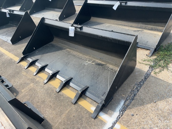 Mid State 74" Low Profile Bucket With Teeth Skid Steer Attachment