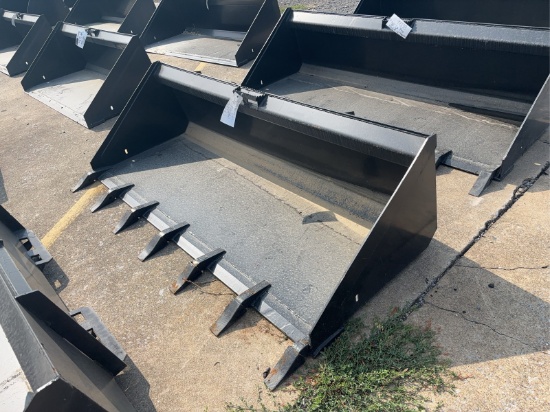 Mid State 78" Low Profile Bucket With Teeth Skid Steer Attachment