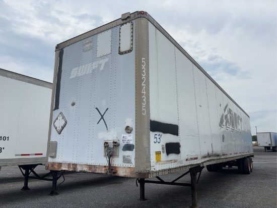 2000 Wabash 53' Van Trailer, Storage Only