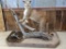 Full Body Mount Mountain Lion On Realistic Creek Bed Habitat Base Featuring Rippling Water