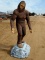 Life Size Cast Aluminium Sasquatch On Rock Base