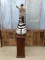 Beautiful Shoulder Mount African Zebra On Walnut Pedestal Nice Clean Mount With Excellent Markings