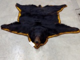 Black Bear Rug Double Felt Backing Open Mouth 68