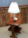 End Table With African Zebra Leg Lamp