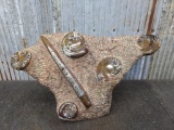 Ammonite & Orthoceras Fossil Slab Sculpture Free Standing 25