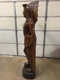 Hand Carved Cigar Store Wooden Indian NICE ! 80
