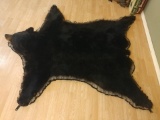 Black Bear Rug Gray and black felt backing 76