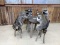 4 Full Body Mount Raccoons Playing Poker On A Rustic Wood Table
