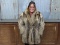 Women's Waist Length Raccoon Coat Large Beautiful Custom Made Clasp