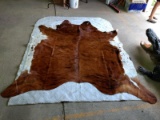 Garment Tanned Brindle & Spotted JUMBO Long Horn Hide 96