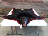Nice Black Bear Rug Double Felted Edging Heavy Backing All Claws Intact