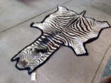African Zebra Rug Great Markings Felt Backing 115