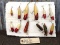 12 Vintage Fishing Lures Some With Glass Eyes