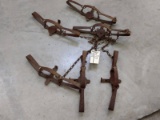 6 Vintage Double Long Spring Leghold Traps