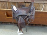 Vintage High Back Saddle Leather Is Still Pliable Needs Oil Will Clean Up Nicely