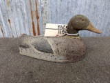 Vintage Cork Duck Decoy Oversized Glass Eyes